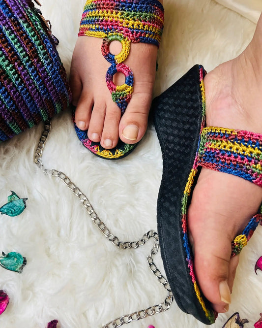 Vivid Vibes Handcrafted Crochet Sandals